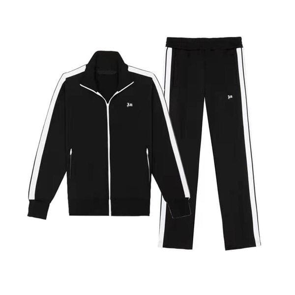 Color: Blue - Size: L - Men's Tracksuits Designer Trendy Patchwork Color Set Casual Sports Men's Stand Up Collar Zipper Cardigan Men's Hoodie Pants Set