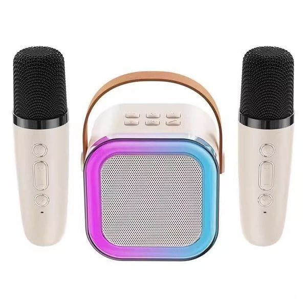 K12 Bluetooth Karaoke hine Portable 5.3 PA Speaker System with 1-2 Wireless Microphones Home Family Singing Children's Gifts
