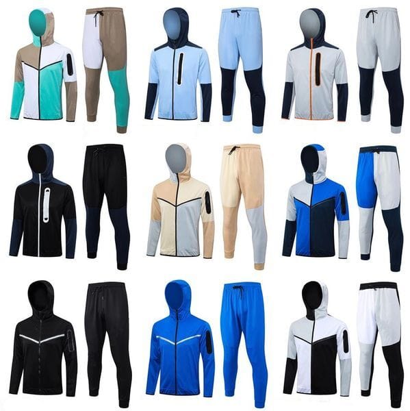 Color: Beige - Size: M - Mens Two Piece Training Kit Soccer Style Jogging Suit Hoodie and Pants Casual Tracksuit Sweat Set Designer Sportswear for Gym and Street Fashion Asian size