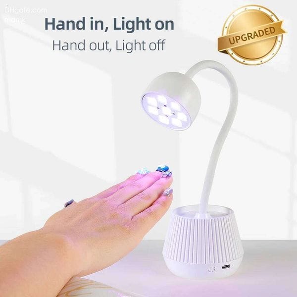 Color: Plum - Mini LED 24W Dryer False Manicure Polish Glue Fast Drying UV Light Nail 360 Bendable Table Lamp Design X250710