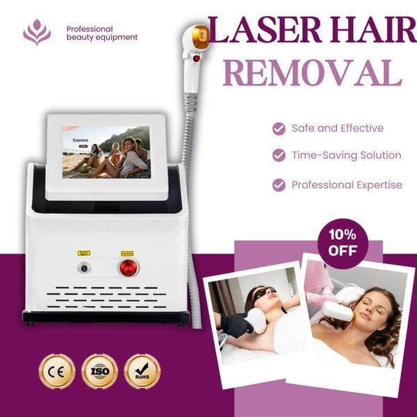 Professional 808nm Diode Laser Hair Removal Machine Painless Permanent Epilation Device Triple Wavelength For Beauty Salon Use
