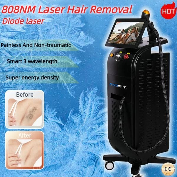 High Power 808nm Laser Hair Remover Painless Non-Invasive Safe Fast Advanced Cooling Home Use All Skin Types Face Armpits Legs Bikini