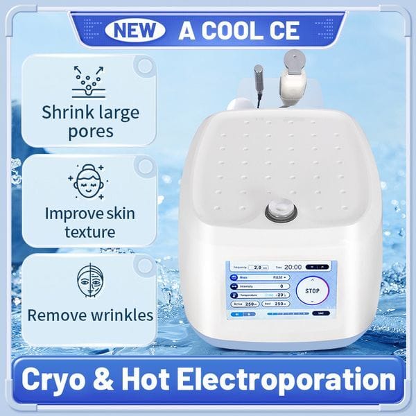 Hot Cold Massage Facial Skin Lift Skin Cooling Facial Machine With Cryo Electroporation System For Skin Tightening