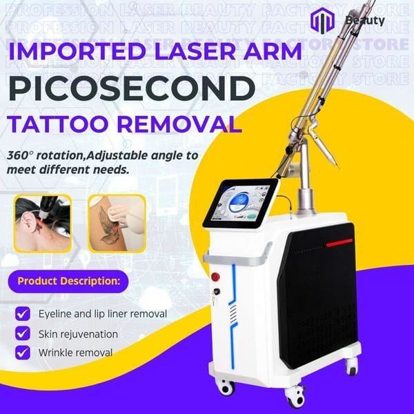 Professional Cosmetic Picosecond Laser Machine Tattoo Removal Pigmentation Skin Rejuvenation Device Beauty Salon Spa Clinic Anti-Aging Treatment Equipment