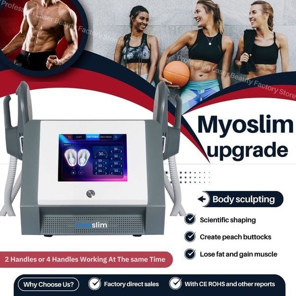 Myoslim EMS Body Sculpting Machine With RF High Energy Technology For Fat Reduction Muscle Building And Professional Beauty Salon Body Contouring Treatments