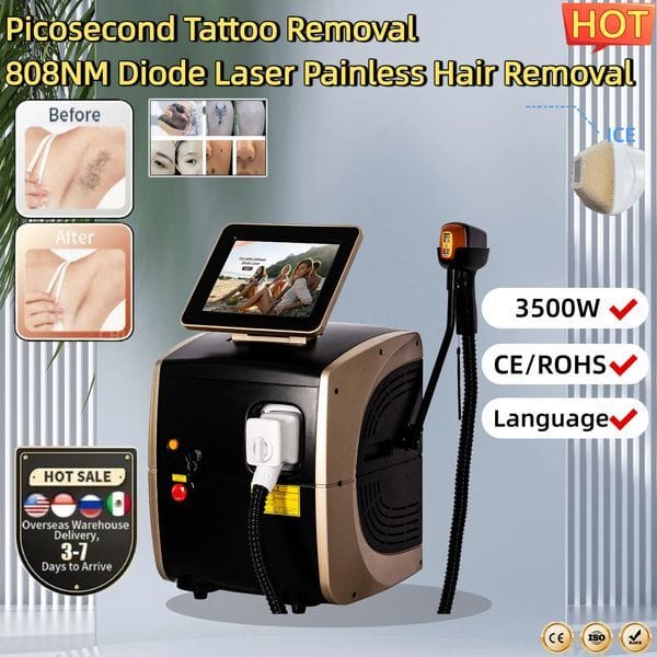 808nm Diode Laser Hair Removal Device Suitable for Men and Women Full Body Hair Removal Freezing Point Cooling Technology CE/ROHS