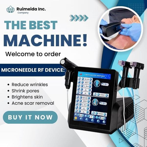 RF Microneedling Machine Portable 3 In 1 Device With Ice Hammer For Wrinkle Reduction Skin Rejuvenation Collagen Boost Anti-Aging Professional Beauty Salon