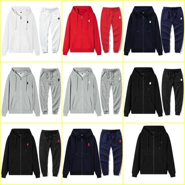 Color: C1 - Size: L - Men's Polo Tracksuit Embroidered Sweatshirt Hoodie Zipper Set Designer Women's cotton cardigan Casual Fashion Sportswear