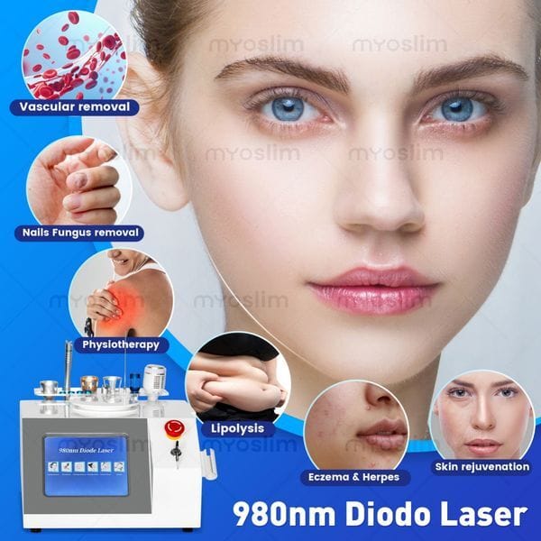 Beauty Spa 980nm Laser System For Skin Firming, Nail Fungus, Redness Reduction, Eczema Relief And Body Shaping With Cooling Technology