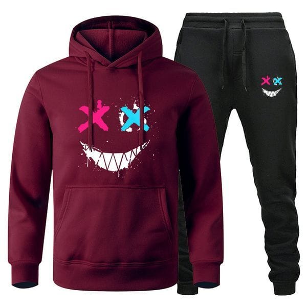 Color: White - Size: L - Adult: yes - 2025 Brand Autumn and Winter Hoodie Suit Men's Fashion Hoodie Brand Print Pants Casual Jogging Suit Sports Wear Sweatshirt Asian Size S-3XL