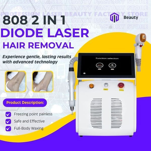 Multifunctional 2-in-1 Machine Picosecond Laser Tattoo Pigment Removal 808 Diode Invasive Permanent Painless Hair Removal