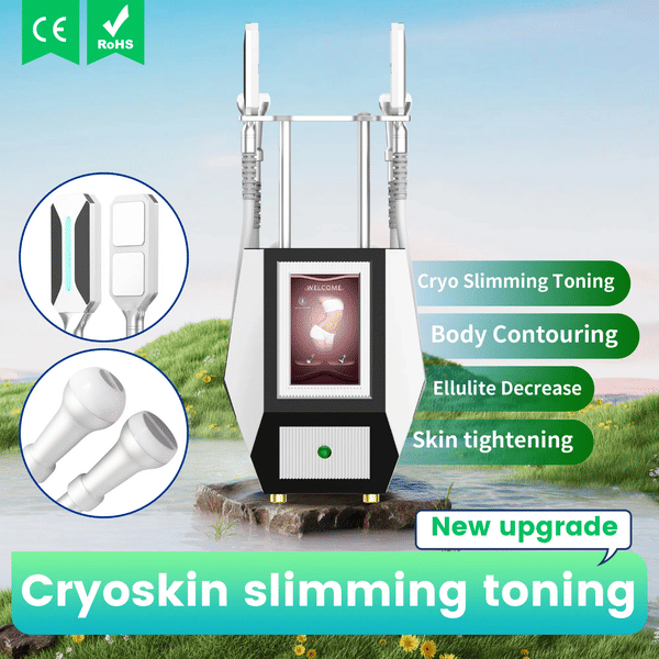 4 in 1 Cold Hot Product 4 Handles Cryo Ems Plates Pads Sculpting Machine Cryoskin Skin Lifting Cool Freeze Fat Burning Device for Slimming CE/ROHS