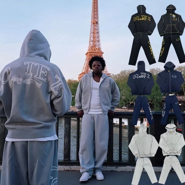 Color: P3 - Size: L - Men's Designer Tracksuit Oversized Letter Prints Hip Hop Loose Zipper Hoodies Pants Set Vintage Cotton Stand-Up Collar Streetwear