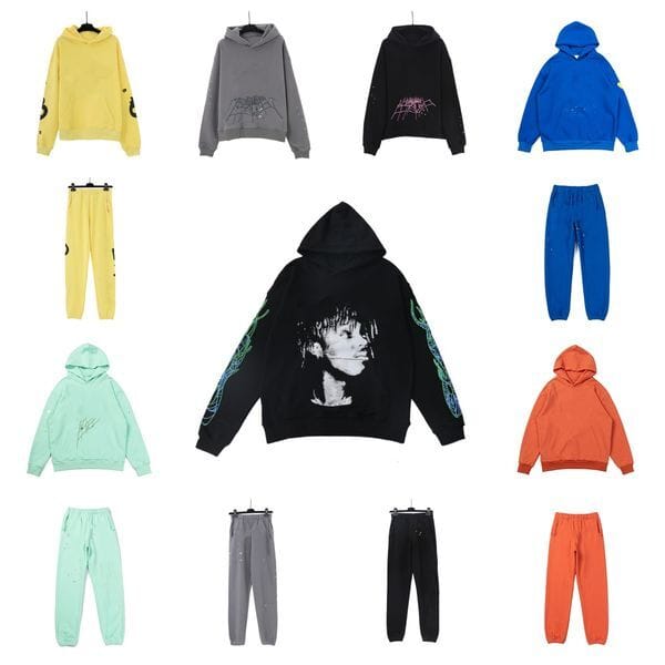 Color: A1 - Size: S - Designer Y2K Men Tracksuits Hoodie Pullover Foam Letter Casual Print Sweatpants For Mens Hip Hop Street Cotton Hoodies Hooded Sweatshirts Sport Pants Size S-XL