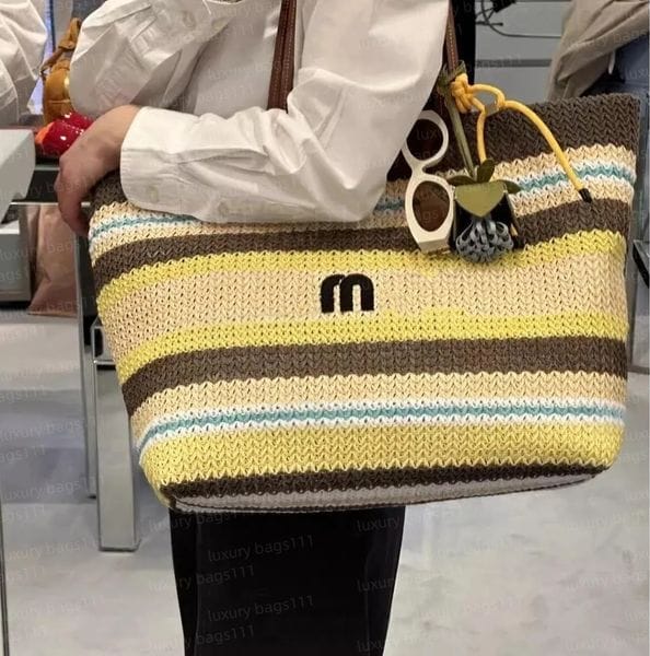 Color: #11 - Beach Bag Designer Bag Tote bag luxury bag 2025 Straw Bag Travel Shopping bag big capacity womens Handbags Hollow Out Woven Shoulder bags Vacation gift