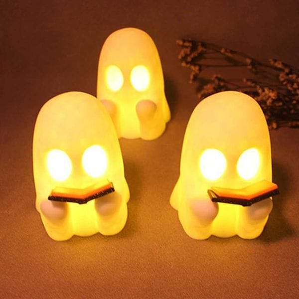 PVC Choir Ghost NightLight Flameless Flickering Candles BatteryPowered Halloween Decorative Lamp 2025 Halloween Atmosphere Prop C250912