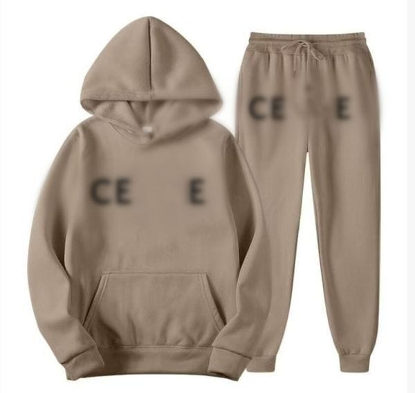 Color: Ivory - Size: S - Mens Tracksuit Hooded 2 Pieces Set women luxury Designer Hoodie Sweatshirt Sweatpants sweatsuit Jogging sports suit