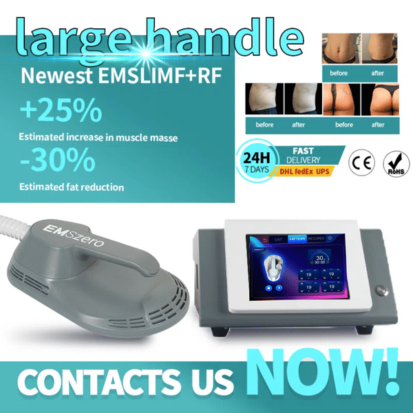 EMSzero Mini Neo RF EMS Sculpt Electro Magnetic Stimulation Body Sculpting and Muscle Building Machine Fat Loss Weight Loss 1 Handles Machine 6500W 15Tesla 200HZ