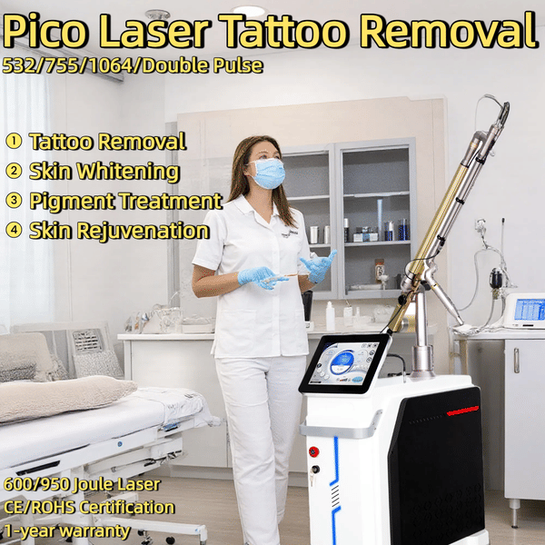 Professional Q-Switched Picosecond laser Machine 532/755/1064/Double Pulse Tattoo Removal Machine Skin Whitening Pigment Treatment Skin Rejuvenation Equipment