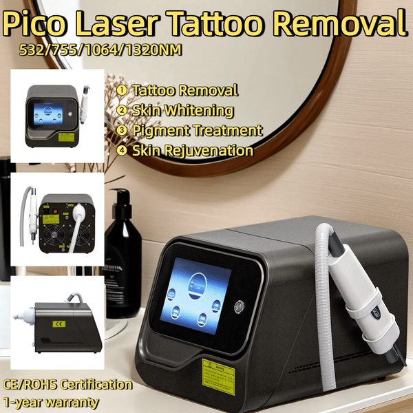 Professional Picosecond Laser Machine 755nm 1064nm 532nm 1320nm Nd Yag Q Switch Tattoo Removal And Eyebrow Removal