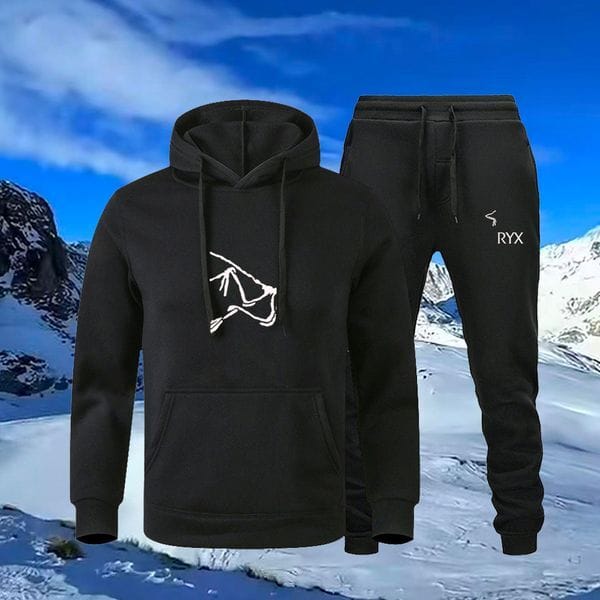 Color: Black - Size: 2XL - Adult: yes - mens tracksuits designer hoodies New Spring and Autumn mens multi-pocket zipper hoodie sweatpants two-piece jogging leisure fitness sports clothing set