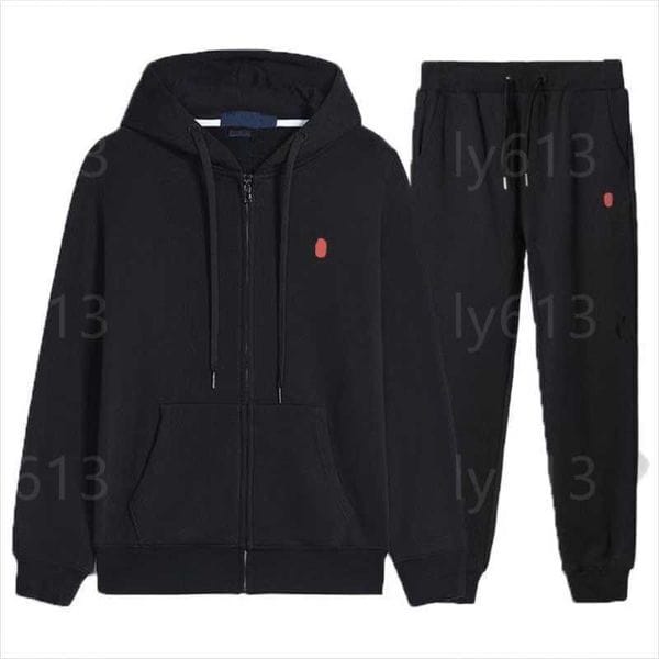 Color: Multi - Size: XL - Ralf Luren Tracksuits designer Mens tracksuit Pony Embroidery Zipper Polo Hoodies Cardigan casual Pants High-quality 2-Piece Sets