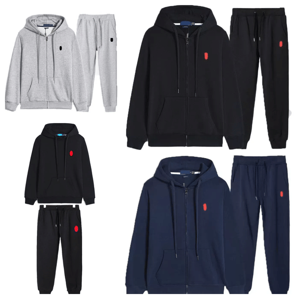 Color: 9.(zipper) - Size: S - Designer Embroidery Hoodies Suits Mens Tracksuits Streetwear Two Piece Set Womens Hip Hop Sweatshirts Sweatpants Casual Outfits