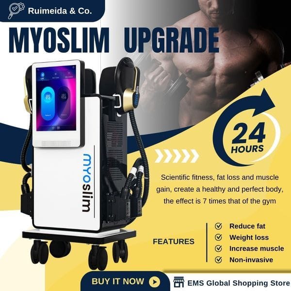 Non-Invasive EMS Body Sculpting Machine 15Tesla 200HZ HI-emt MYOSLIM Technology For Fat Reduction and Muscle Building Beauty Salon Use