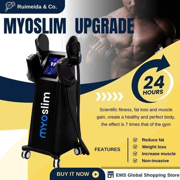 EMS Body Slimming Machine MYOSLIM Professional HI-emt Technology 200HZ For Fat Burning Build Abs and Tighten Skin Beauty Salon Use