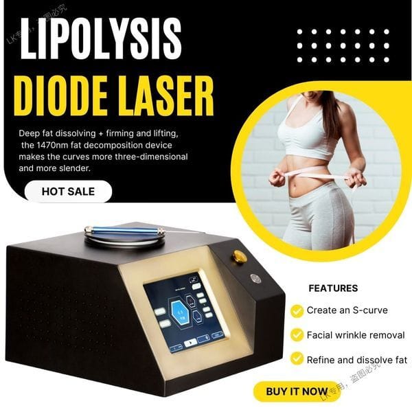 1470nm Diode Laser Lipolysis Machine For Body Slimming Fat Melting Stubborn Fat Removal Facial Tightening Beauty Salon Spa Equipment
