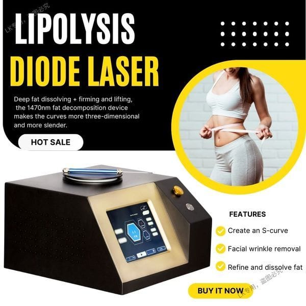 Professional 1470nm Diode Laser Lipolysis Slimming Machine Body Fat Dissolving Device For Salon Spa Beauty Skin Rejuvenation Facial Removal