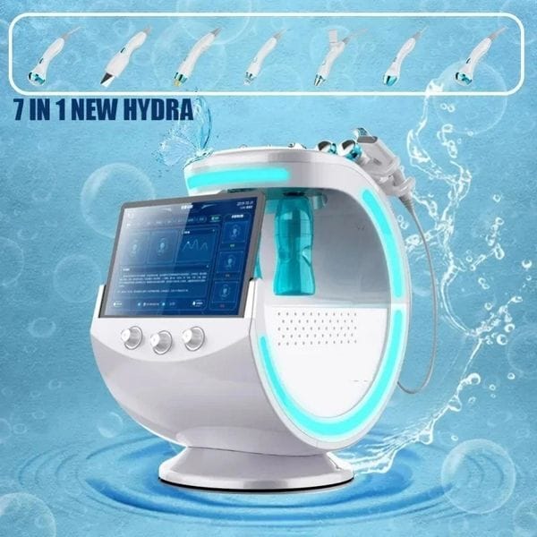 Multifunction Facial Spa Equipment Smart Blue Light Hydra Tool, Integrates Skin Analyzer, RF, Ultrasonic and Water Oxygen Jet Spray NEW