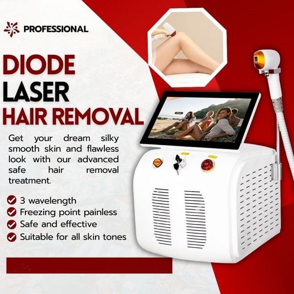 Diode Laser Hair Removal Equipment Ice Cooling System Fast Painless Permanent Hair Removal Machine For Beauty Salon Spa Treatments