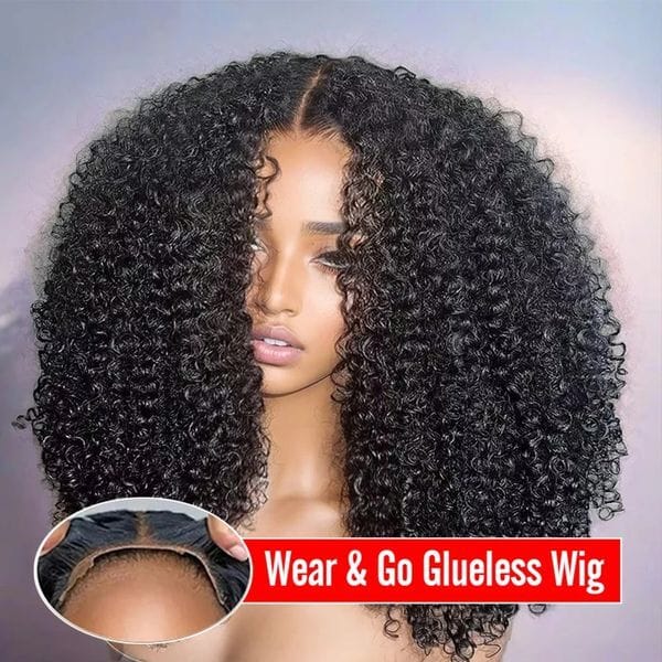 Color: Natural Color - Short Bob Pixie Cut Human Hair Wigs Kinky Curly Ombre Blonde/Brown/Black Colored Bouncy Deep Wave Lace Front Wig for Women