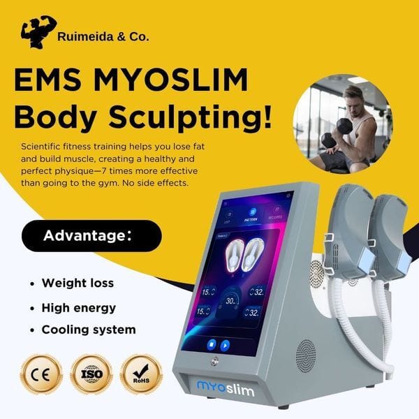 EMS Body Slimming and Muscle Building Machine MYOSLIM 15Tesla 200HZ Power With Fat Reduction Tone Buttocks and Skin Tightening