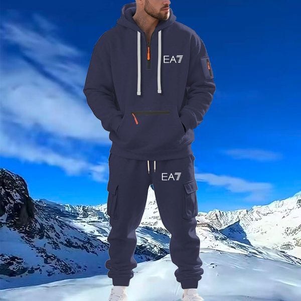 Color: Khaki - Size: L - Adult: yes - Mens Tracksuit 2 Piece Set Black Jogging Suit mens hoodie Fashion Clothing Streetwear Clothes Sweat Suits Running Clothes Plus Size