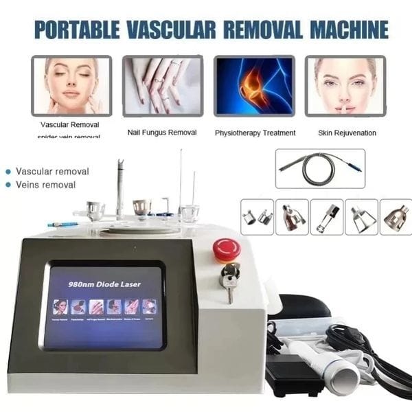 6-In-1 Multifunctional 980nm Laser Device, Red Blood Streak Removal + Fungus + Skin Rejuvenation + Physical Therapy + Ice Hammer, All-In-One