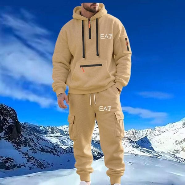 Color: Gray - Size: XL - Adult: yes - Men's Tracksuits Men's Set Spring Autumn Man Sportswear 2 Piece Sets Sports Suit JacketPant Sweatsuit Male Tracksuit Asia Size 221006