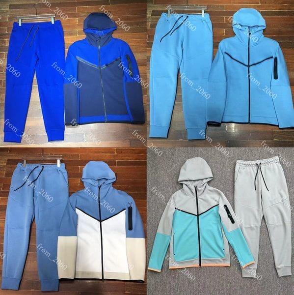 Color: 490-496-Light gray - Size: M - Designer Hoodie Men Jacket Tech Fleece Jogging Suit Asian Size Zip Up Sweatshirt and Pants Set Streetwear Fashion Sportswear Outfit Comfortable Fit