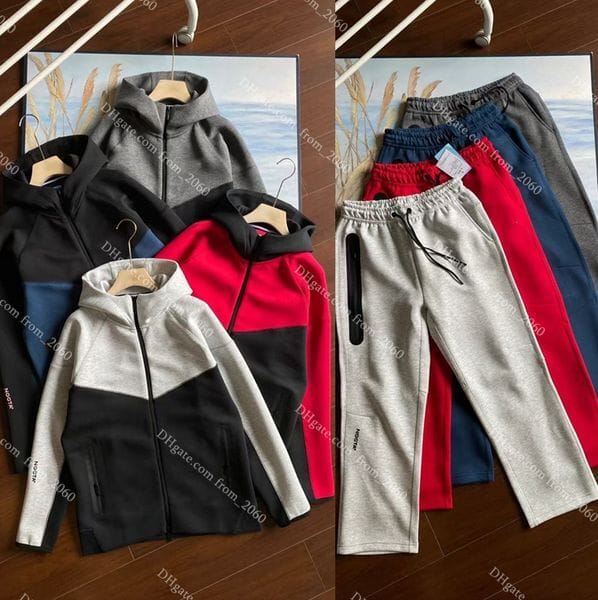 Color: 454-461-Light gray - Size: 2XL - Tech Fleece Designer Hoodie Men Jacket Set Asian Size Zip Up Sweatpants Tracksuit Sportswear Streetwear Jogging Outfit Comfortable Fashion for Gym and Travel