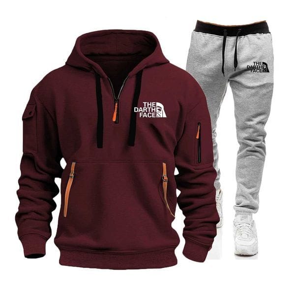 Color: Picture Color21 - Size: XXL - Mens Fashion and Casual Semi-zipper Pocket Sportswear Set Two Sportswear Pieces Jogging Pants Mens Sportswear SetT251111