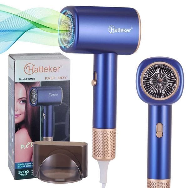 Color: blue - Hatteker 3200W Portable Hair Dryer 3 Temperature Settings He Use Hotel Salon Professional Electric Blow Dryer for Travel H251111