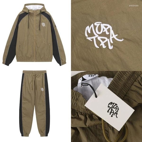 Color: A6 - Size: L - Men's Tracksuits Streetwear Brown Trench Coats Sportswear Men Women Fall Winter Sports Pants Embroidery Sweatshirts