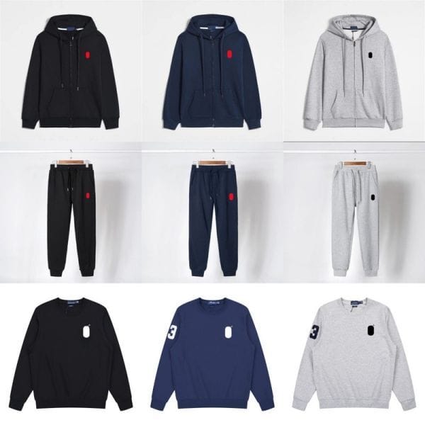 Color: 3# - Size: S - 26ss New Polo Hoodies Men Sportswear Track Suits Sportsman Sweatshirt Joggers Set Pants big horse polo Hombre Pullover Hoodie Trouser Advanced Design Tracksuits
