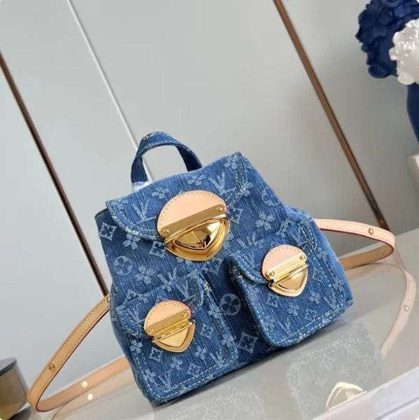 Color: #9 Denim Pink Size:27x17x12cm#M25085 - Size: Small(20-30cm) - Venice backpack washed pink sunset designer denim bag handbags high quality shoulder bag Denim Grey purse designer crossbody bags designer women bag M13031