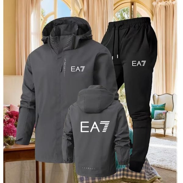 Color: Dark Grey - Size: L - Adult: yes - Mens Designer Tracksuits Casual Sweatpants Letter Printing Zipper Hooded Sweatshirt Fashion Versatile Coat Outdoors Jogging Sports Clothing