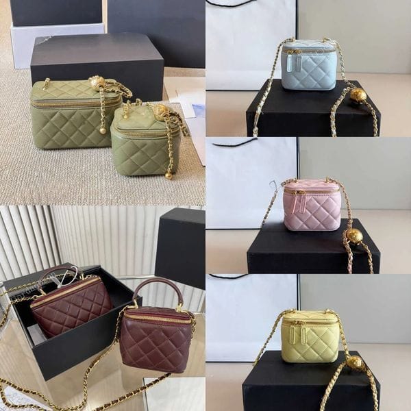 Color: D7 Caviar - Shoulder Bags cases Makeup bag Women Crossbody Handbags Designer Luxury red Mini Portable Box Cosmetic Lipstick Bag Sheepskin Black Ladies Fashion Small Big Purses