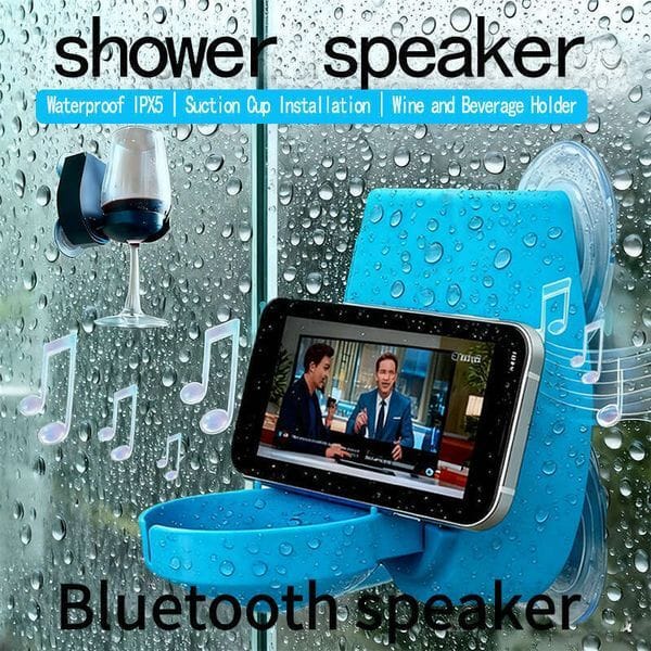 Cross-Border CE Certification FCC Patent Bathroom Waterproof Wireless Karaoke No Drilling Bluetooth Shower Speaker