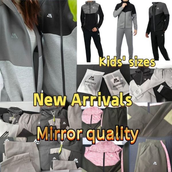 Color: Remote shipping - Size: L - 10A High quality kid NEW hot monterex tracksuit Latest model tech 3-piece set montirexs kid Long-Sleeved Two-Piece Set sports fiess jogging suit quick sportswear