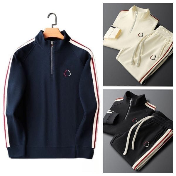 Color: Black - Size: 2XL - Designer Men's tracksuit Embroidery Two Piece Set Jacket Sweatpants Activewear Brand Casual Sweatsuit Sport Autumn Winter Coat Sportswear Outdoor Suit Clothing